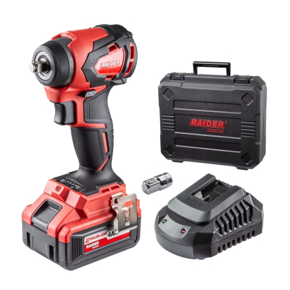Акумулаторен ударен гайковерт Raider RDI-IBW03, 20 V, 4 Ah, 1/2", 280 Nm (031303)