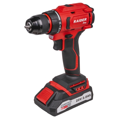 Акумулаторна бормашина Raider RDP-PBCD20 Set, 20 V, 2 Ah, 10 мм, 44 Nm (030231)