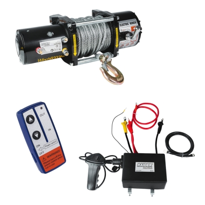 Електрическа автолебедка Raider RD-EW11, 12 V, до 2722 кг, 2760 W, ф7.2 мм, 24 м (121611)