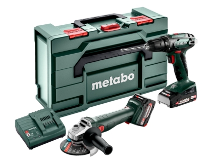 Комплект акумулаторен винтоверт и ъглошлайф Metabo BS+W7, 18 V, 2-4Ah (685234000)