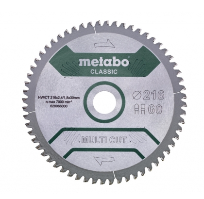 Циркулярен диск Metabo, ф216x2.4x30 мм, 60 FZ/TZ 5° neg (628066000)