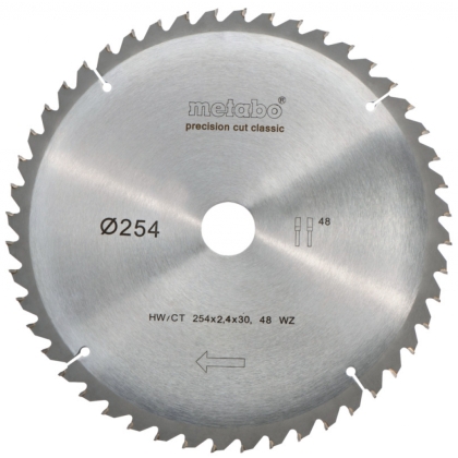 Циркулярен диск Metabo, ф254х2.4х30 мм, 48 WZ 5° neg. (628061000)