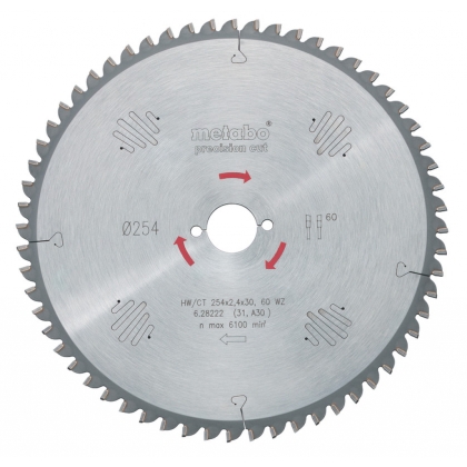 Циркулярен диск Metabo, ф315х2.8х30 мм, 84 WZ 10° (628058000)