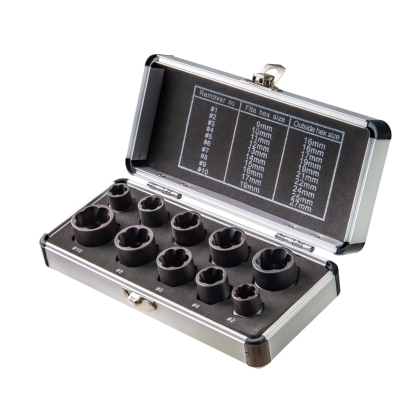 Комплект екстрактори Topmaster, 9-19 мм, 3/8", 10 бр. (339702)