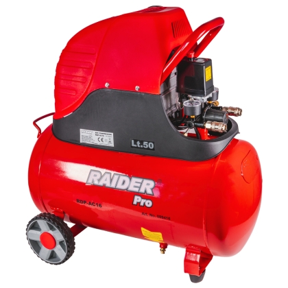 Електрически компресор Raider RDP-AC16, 1500 W, 50 л, 8 бара, 110 л/мин (089416)