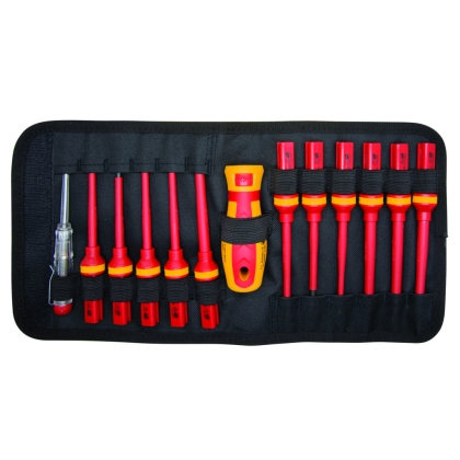 Изолирана отвертка с накрайници Topmaster (225109)