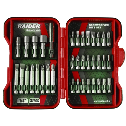 Комплект накрайници Raider, 1/4", 37 бр. (157793)