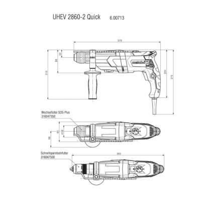 с допълнителен патронник Metabo UHEV 2860-2 Quick Multi с допълнителен патронник Metabo UHEV 2860-2 Quick Multi – втори продуктов изглед