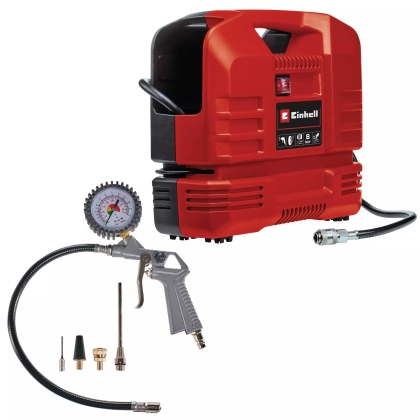 Електрически преносим безмаслен компресор Einhell TC-AC 190 OF Set, 8 бара (4020660)