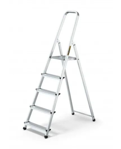 Хоби алуминиева домакинска стълба Drabest ALD5, 4+1, до 125 кг (03090041)