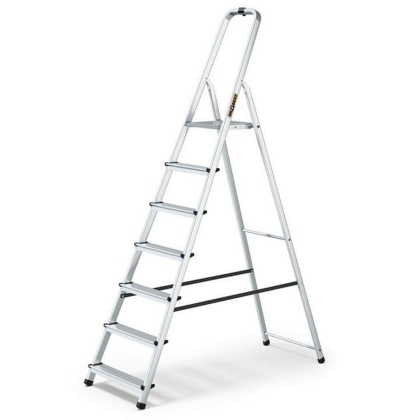 Хоби алуминиева домакинска стълба Drabest ALD7, 6+1, до 125 кг (03090061)