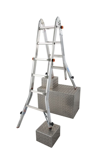 Алуминиева телескопична стълба с 4-удължителя за рамена Krause Tele Vario, 4x4 (06129970)