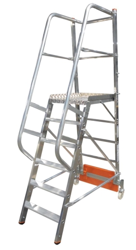 Сгъваема едностранна платформена стълба Krause Vario Compact, 6 стъпала, основа 820 мм (10833013)