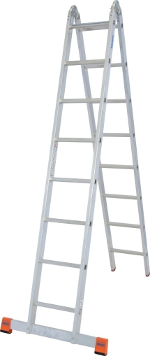 Двойна алуминиева стълба с панта Krause Trimatic, 2x8 (06129918)