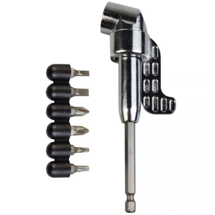 Ъглова приставка за винтоверт Bormann BKC2200, 1/4", с накрайници (027645)