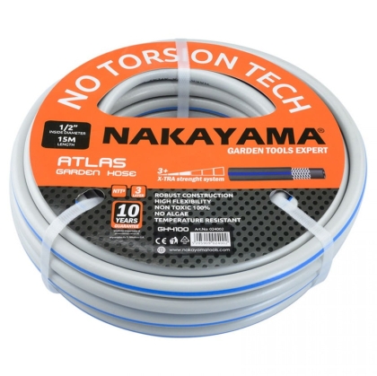Градински трислоен маркуч Nakayama GH4100 ATLAS, 1/2", 15 м (024002)