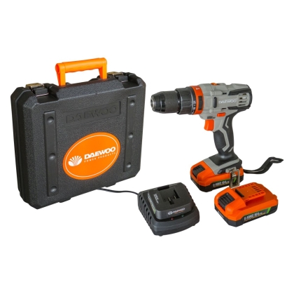 Акумулаторна ударна бормашина Daewoo, UNI-BAT, 20 V, 44 Nm, 2х2 Ah (DALD18-M1-KIT)