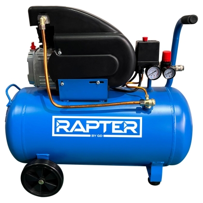 Бензинов монофазен бутален компресор Rapter RRHQ AC50D, 2 к.с., 50 л, 8 бара, 192 л/мин (RR44471)