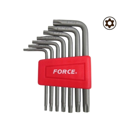 Комплект Г-образни шестограми Torx с отвор Force, T10H-T40H (JN62874)