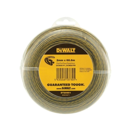 Усилена корда за тример DeWALT DT20651, 68.6 м, 2 мм