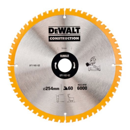 Циркулярен диск за дърво DeWALT DT1182-QZ, 254 х 30 мм