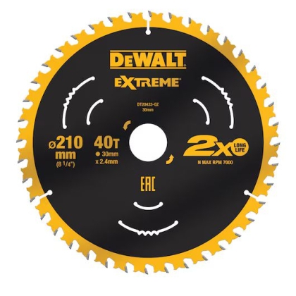 Циркулярен диск за дърво DeWALT DT20433-QZ, 210 x 30 мм