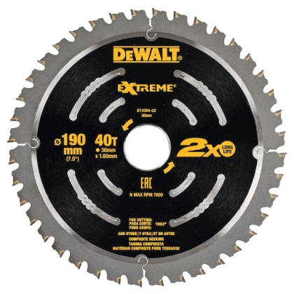 Циркулярен диск за композитни материали DeWALT DT4394-QZ, 190 мм, 40Т