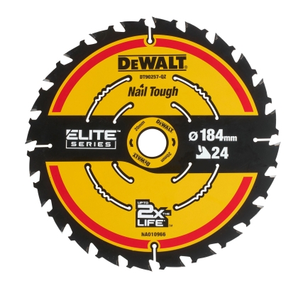 Циркулярен диск за дърво DeWALT DT90257, 184 x 20 / 16 мм, 24 зъба