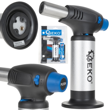Газова горелка с пиезо и резервоар Geko G20066, 200 W, 13, 1 г/час, 360°