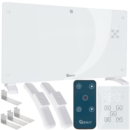 Електрически конвектор Geko G80446, 2500W, 5-50 °C, 25 м², LCD дисплей, с термостат и таймер, бял, Wi-Fi модул