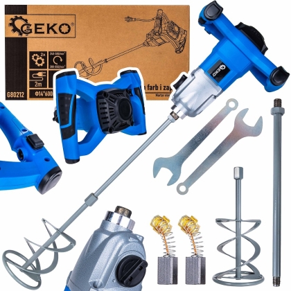 Електрически миксер за строителни смеси Geko G80212, M14, 1600 W, 240-500 об./мин/380-850 об./мин