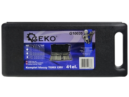 Комплект битове-накрайници Geko G10035, Cr-V, Hex, XZN и Torx, 3/8" и 1/2", 41 бр.
