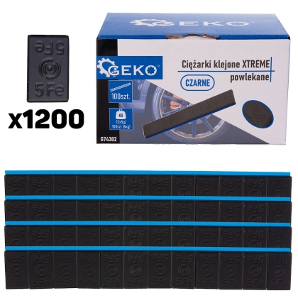 Комплект тежести за баланс XTREME Geko G74302, 1200 бр. x 5 грама, черно покритие