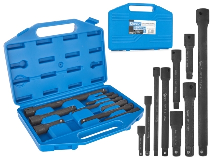Комплект ударни удължители Geko G10531, 1/4", 3/8", 1/2", CrV, 9 бр.
