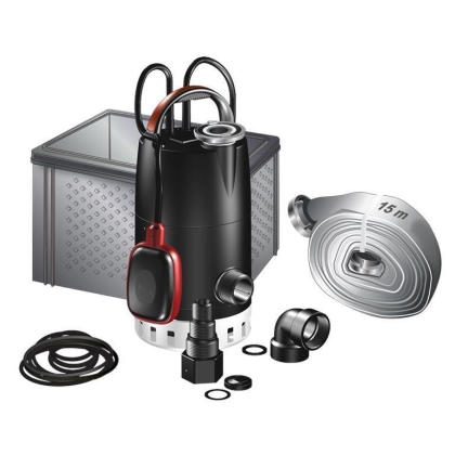 Електрическа потопяема помпа с поплавък, маркуч и кутия Grundfos MULTIBOX UNILIFT CC7-A1, 380 W, 9 м3/ч (97519841)