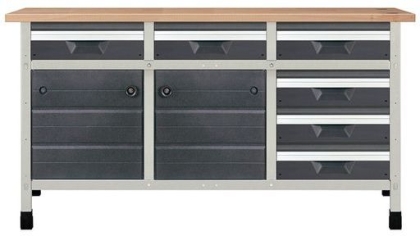 Работна маса Wolfcraft No5, 3 модула, 6 чекмеджета, 2 врати, 1610х650х860 мм, 600 кг (8079000)
