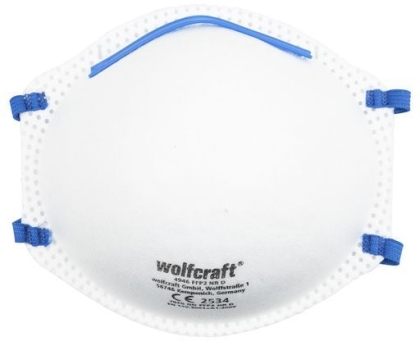 Маски противопрахови без клапа Wolfcraft FFP2 NR D, 15 бр. (4946000)