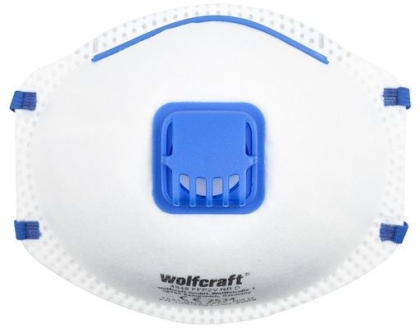 Маски противопрахови тип мида с клапа Wolfcraft FFP2 V NR D, 15 бр. (4948000)