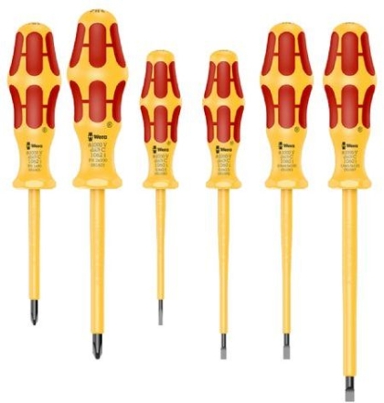 Комплект електрически отвертки Wera Kraftform VDE 1060 i/1062 i/6, 1000V VDE, SB/PH 6 бр. (05051575001)