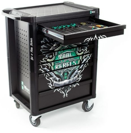 Метален подвижен шкаф с инструменти Wera 9700 Tool Rebel, 95 бр., 785x518x1020 мм, 250 кг, черен (05150130001)