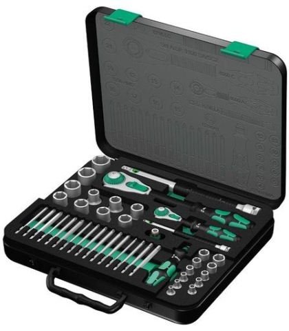 Комплект гедоре вложки с тресчотка и накрайници Wera 8100 SA/SC 2 Zyklop, 43 бр., 4-24 мм, 1/2", 1/4" (05160785001)