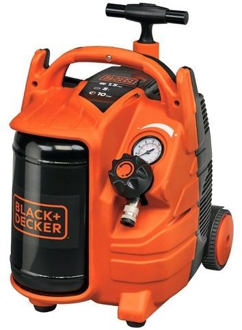 Електрически безшумен безмаслен компресор Black & Decker BD195/5-MY-T, 1.5 к.с., 5 л, 180 л/мин, 8 бар