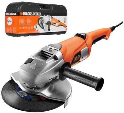 Електрически ъглошлайф Black & Decker KG2000K, 2000 W, ф230 мм, 6500 об/мин