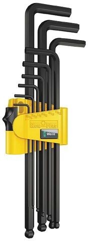 Комплект гаечни ключове 6-стен/6-стен инчов комплект Wera ISO 2936 950 PKL/9 SZ N, 5/64" - 3/8 ", 9 бр. (05022171001)