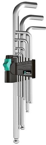 Комплект гаечни ключове метричен 6-стен/6-стен Wera Hex-Plus 1 SB, 1.5-10 мм, 9 бр. (05073391001)