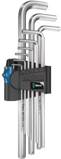 Комплект гаечни ключове метричен 6-стен/6-стен Wera Hex-Plus HF 1, 1.5-10 мм, 9 бр. (05022130001)