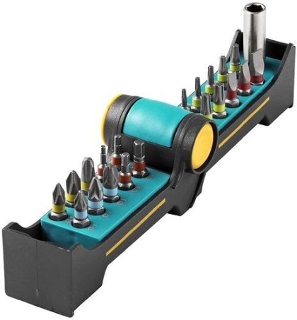 Комплект битове Wolfcraft, PH/PZ/SB/TX/SW, магнитен държач, 1/4", 25 мм, 21 бр. (1374000)