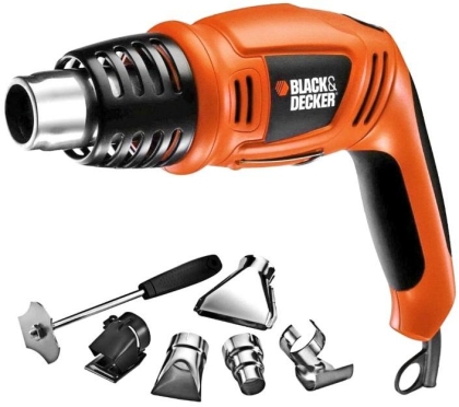 Електрически пистолет за горещ въздух с аксесоари Black & Decker KX1693, 1800 W, 200-450 л/мин, 560 °C