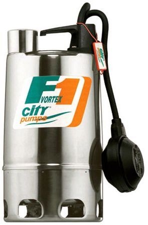 Електрическа потопяема дренажна помпа за мръсна вода City Pumps F1/100M Vortex, 750 W, 1.2-16.8 м3/ч, 9.5-2 м, 1 1/2 " (48TIXV14A1U)