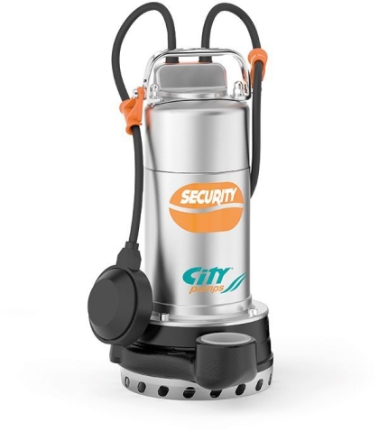 Електрическа потопяема дренажна помпа за чиста или леко замърсена вода City Pumps Security 10M, 750 W, 1.5-18 м3/ч, 15.5-3 м, 1 1/2 " (48SED9100A1)